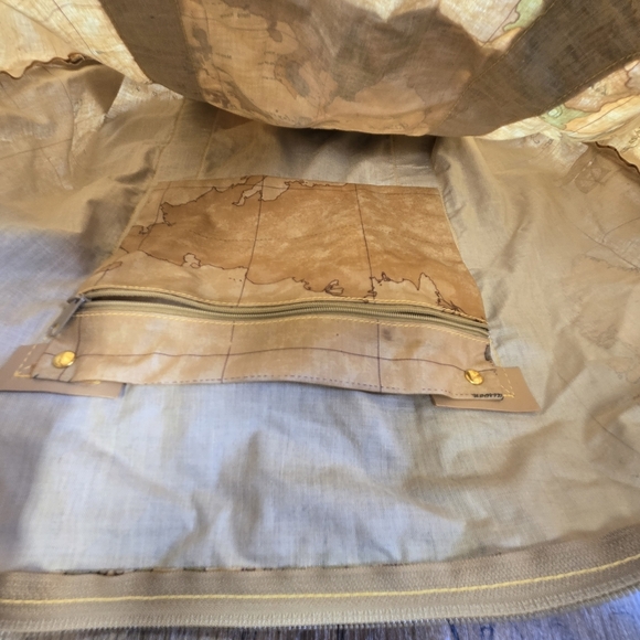 Vtg Alviero Martini Map Print Nylon Tote Overnight Travel Bag Made Italy - Picture 9 of 12